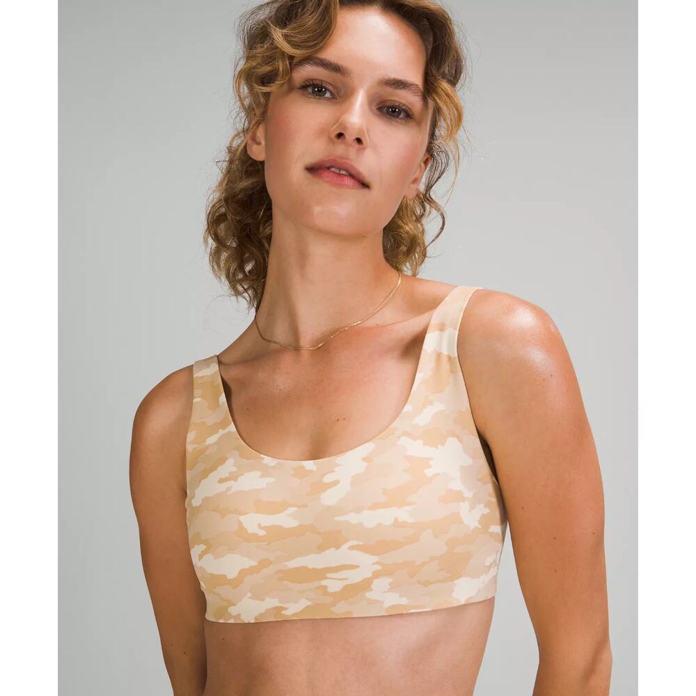 Lululemon 6C/D In Alignment Neutral Camo Straight Strap Sport Bra Pecan Tan Yoga